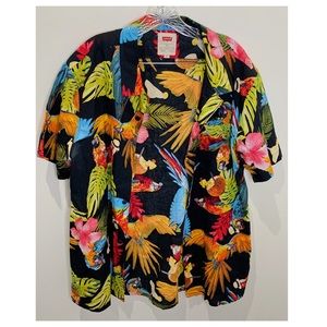 Hawaiian Style Men’s Floral Shirt Button Up Siz XL